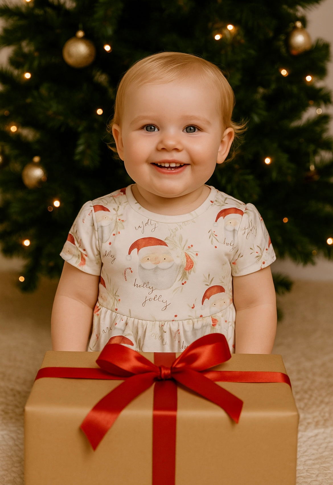 Short Sleeve Dress - Christmas