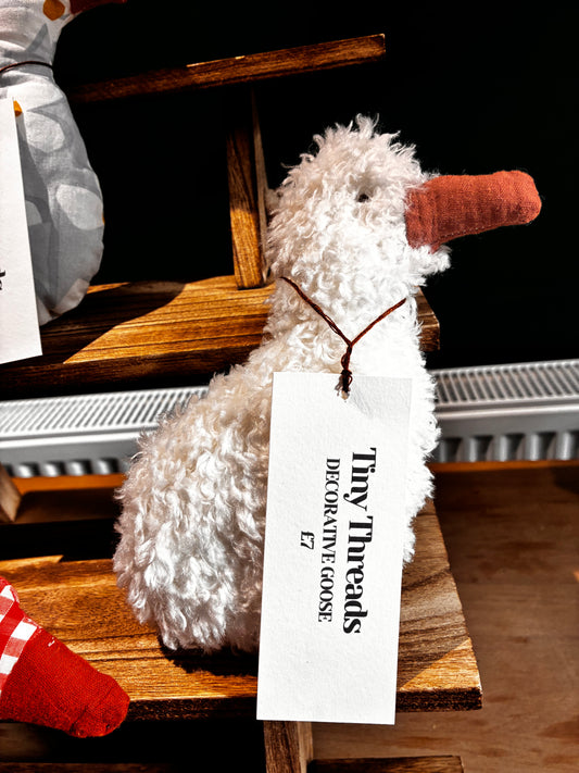Decorative Fluffy Goose - Embroidered Eyes - Ready To Post (1-2 working days turnaround)