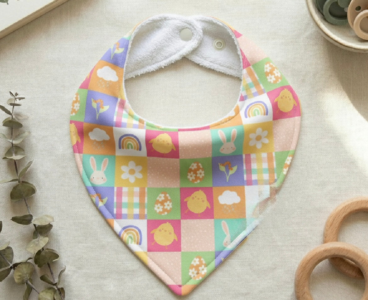 Bandanna bib - soft jersey with Terry towelling backing