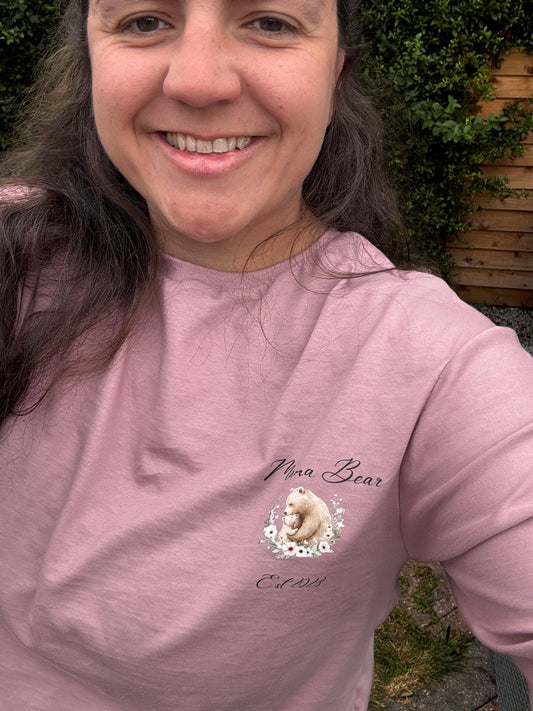 Handmade mum T-shirt - customised with baby birth year