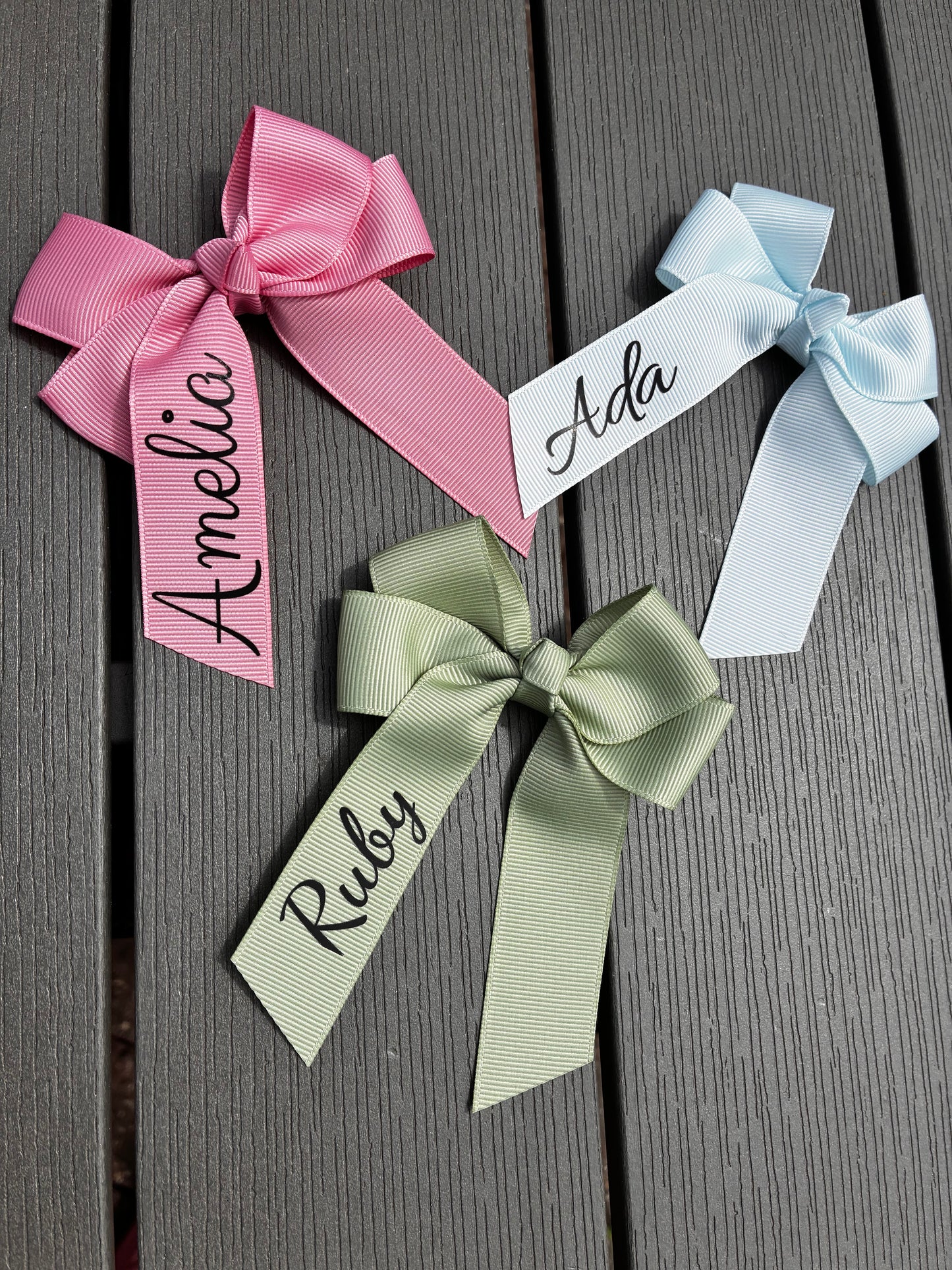 Personalised Hair Bow | Name Bow | 24 Colours | Grosgrain Clip Bow