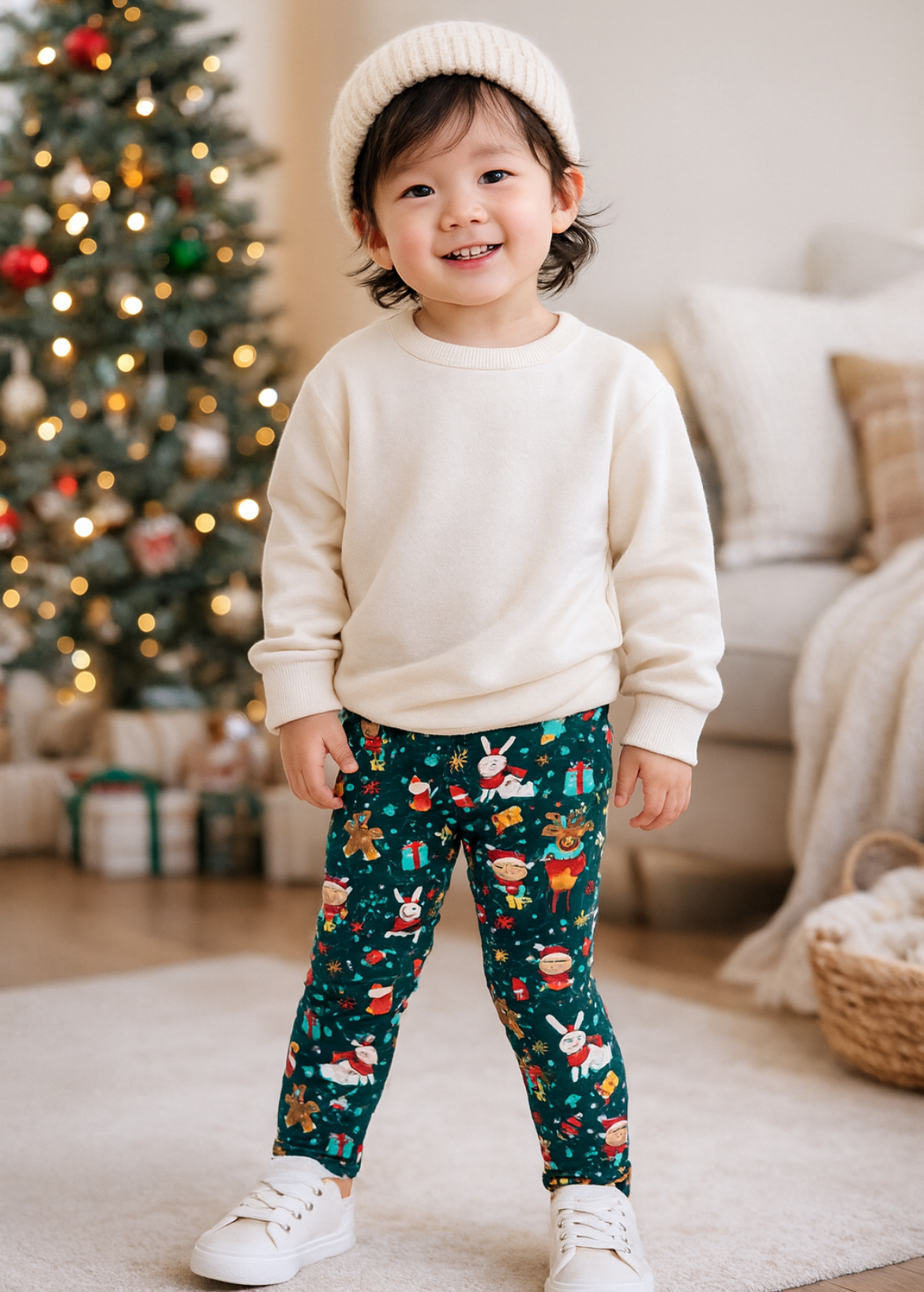 Children’s leggings - Christmas Elves & Polar Bears - 12-18m