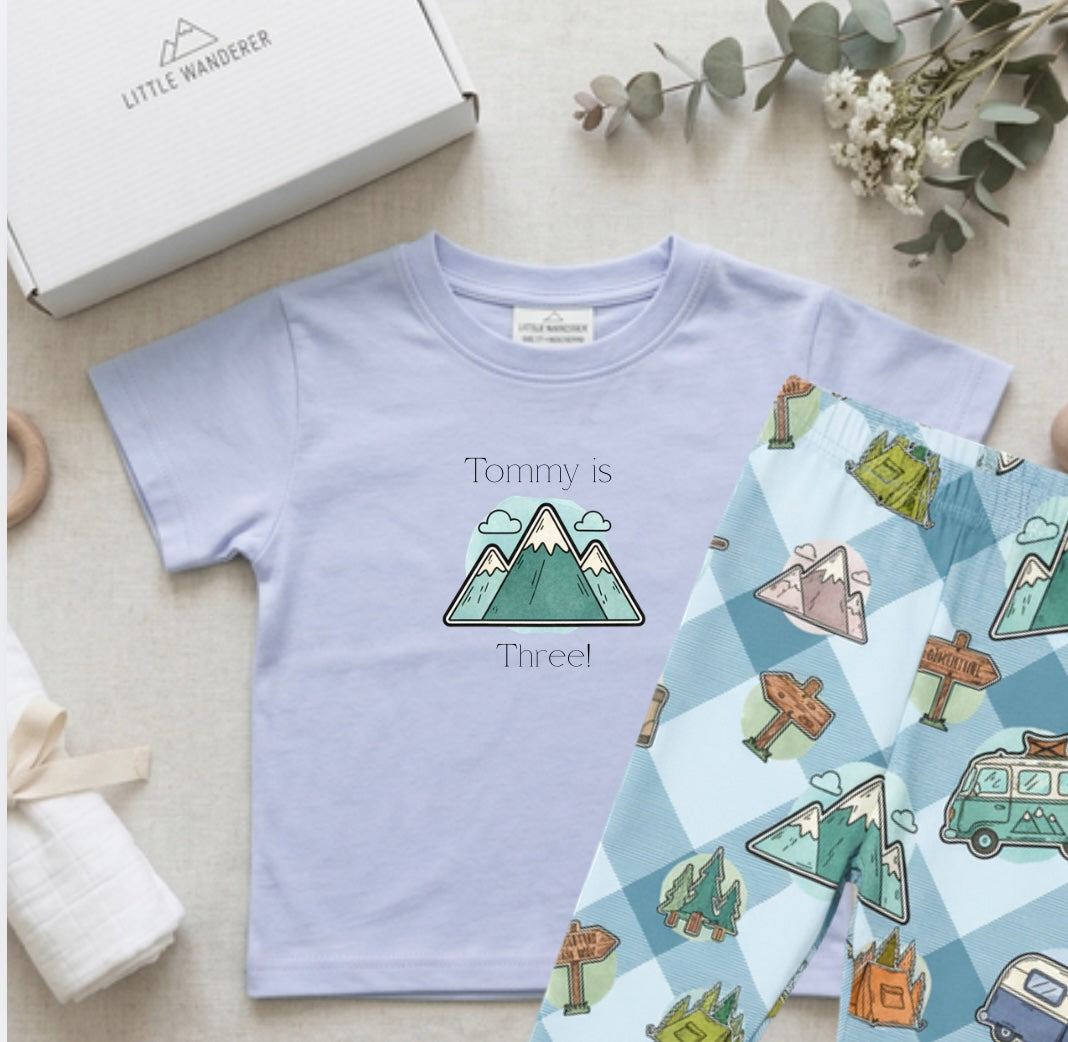Personalised Kids Leggings & Tshirt Lounge Set | Custom Birthday Outfit | Handmade UK | 0-5Y